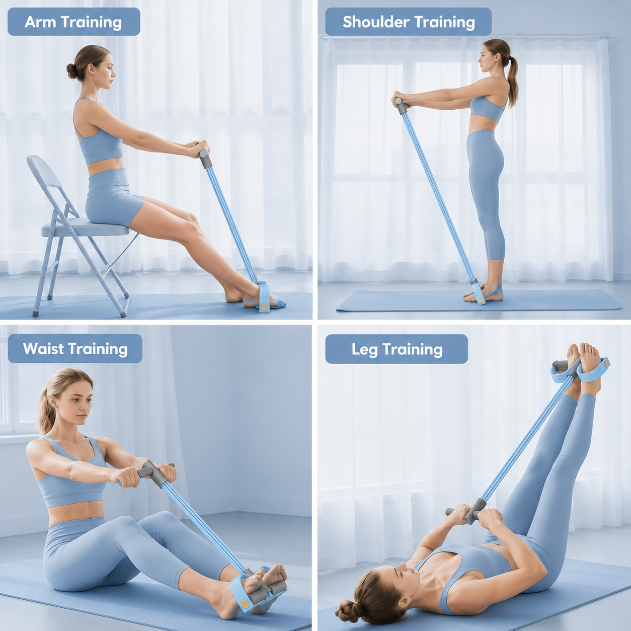 Multifunction Pedal Resistance Band,Full-Body Workout at Home Gym