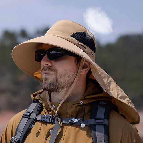 Wide Brim Sun Hat, Men's Safari Hat,  360° Sun Protection, UPF50+
