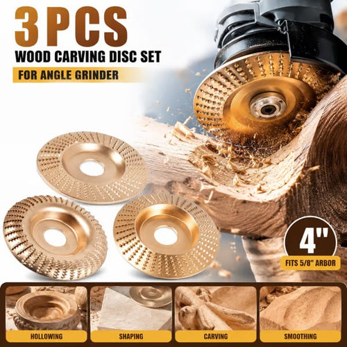 🔥 3PCS 4" Wood Carving Disc Set — The Ultimate Woodworking Game-Changer