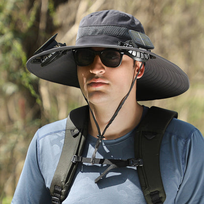 Solar-Powered Outdoor Cooling Fan Hat