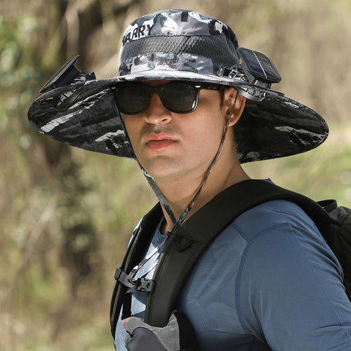 Solar-Powered Outdoor Cooling Fan Hat