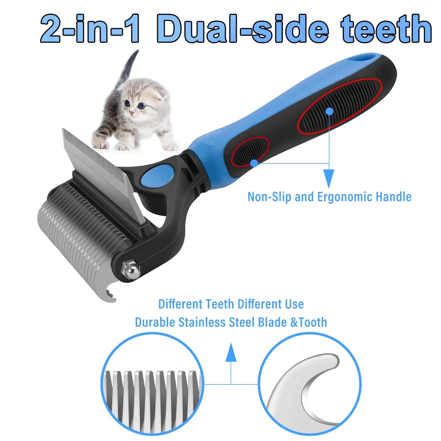Professional Deshedding Tool for Dogs & Cats – Gentle, Efficient & Fur-Free Home
