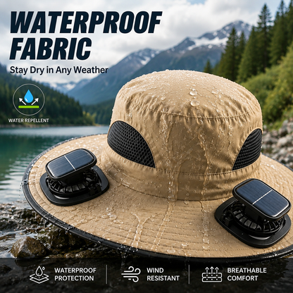 Solar-Powered Outdoor Cooling Fan Hat