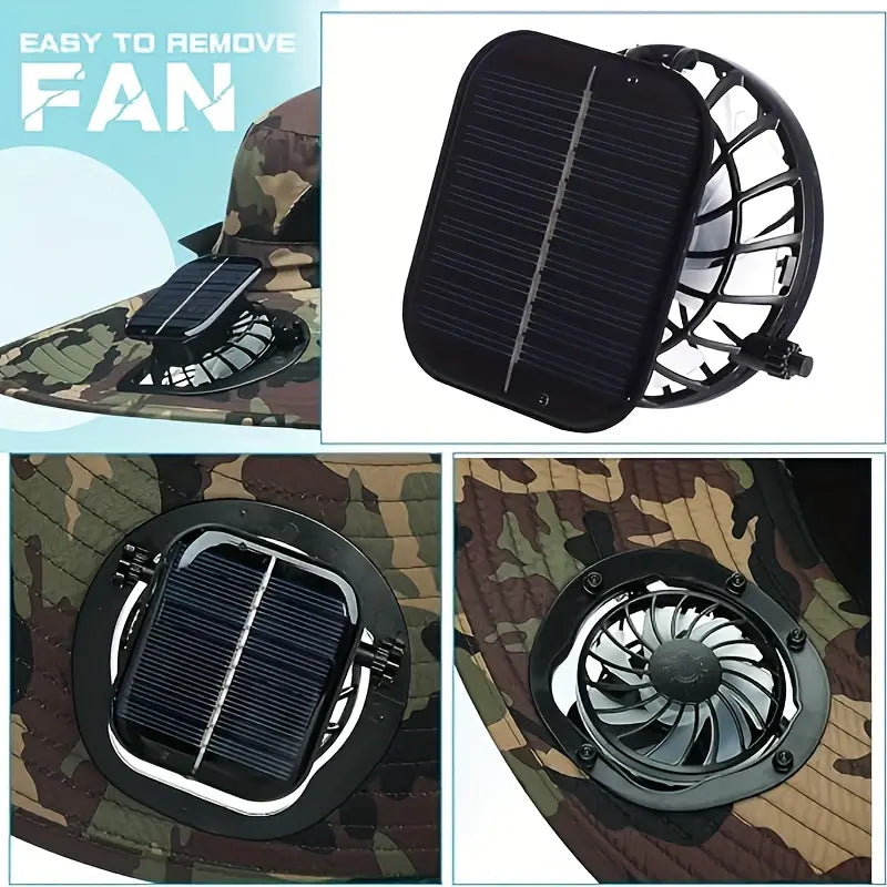 Solar-Powered Outdoor Cooling Fan Hat
