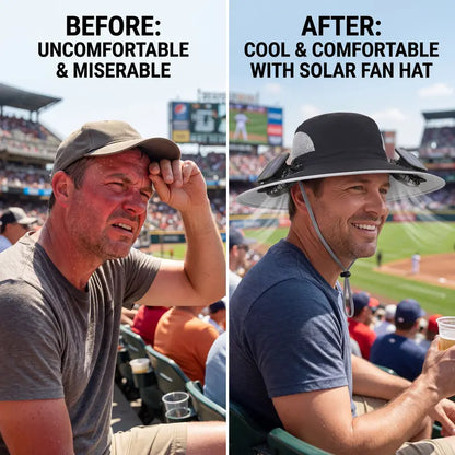 Solar-Powered Outdoor Cooling Fan Hat
