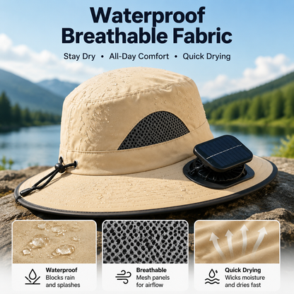 Solar-Powered Outdoor Cooling Fan Hat