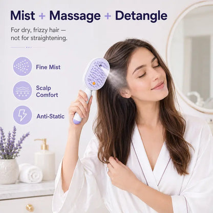 Electric Spray Air Cushion Massage Hair Brush Refresh, Detangle & Revitalize Your Hair