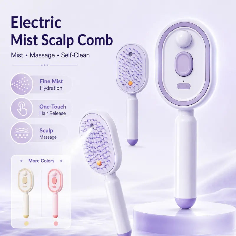 Electric Spray Air Cushion Massage Hair Brush Refresh, Detangle & Revitalize Your Hair
