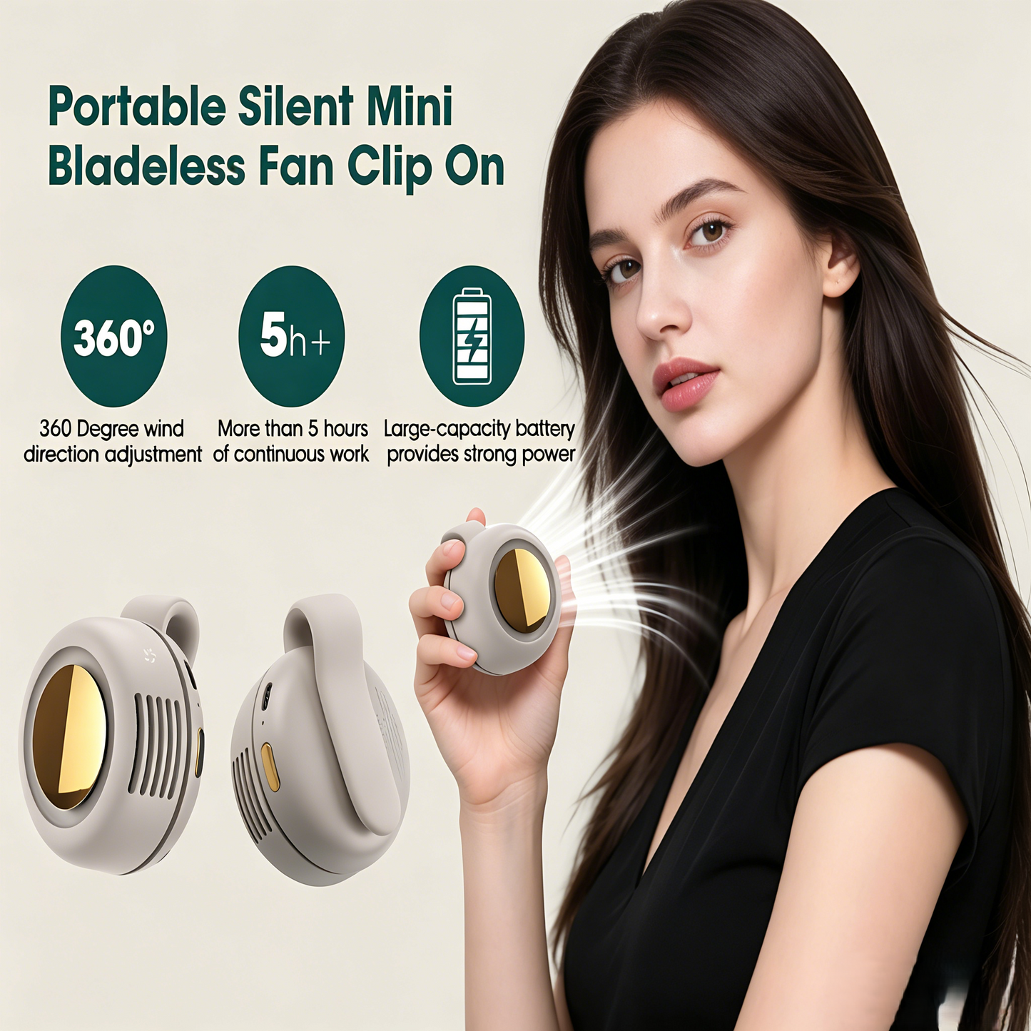 🔥💥Portable Silent Mini Bladeless Electric Fan